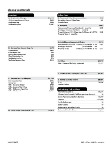loan estimate page 2